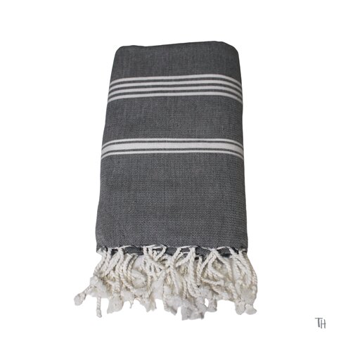 Hamamtuch BIO-Fouta | Anthrazite | ca. 100/200 cm | 100%  Bio-Baumwolle