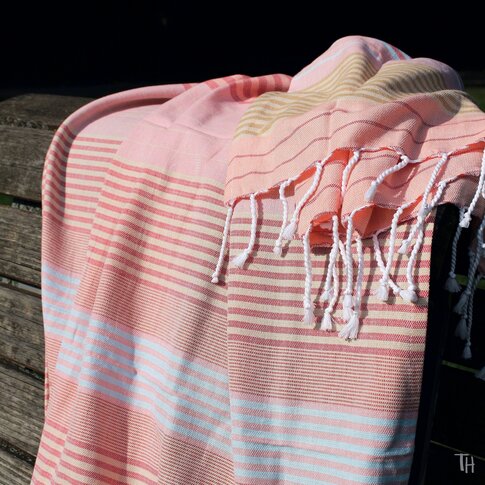 Hamamtuch BIO-SUD | Rose-Gold-Lachs | ca. 100/200 cm | 100%  Bio-Baumwolle