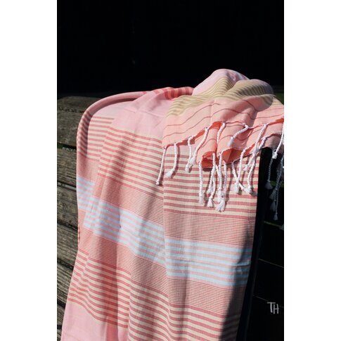 Organic cotton hammam towel | Rose-gold-salmon | approx. 100/200 cm | 100% organic cotton