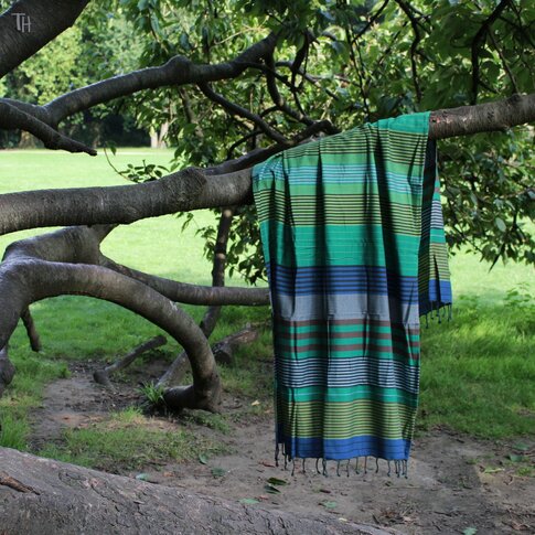 Hammam towel EBONY blue-green | approx. 100/200 cm | 100% organic cotton