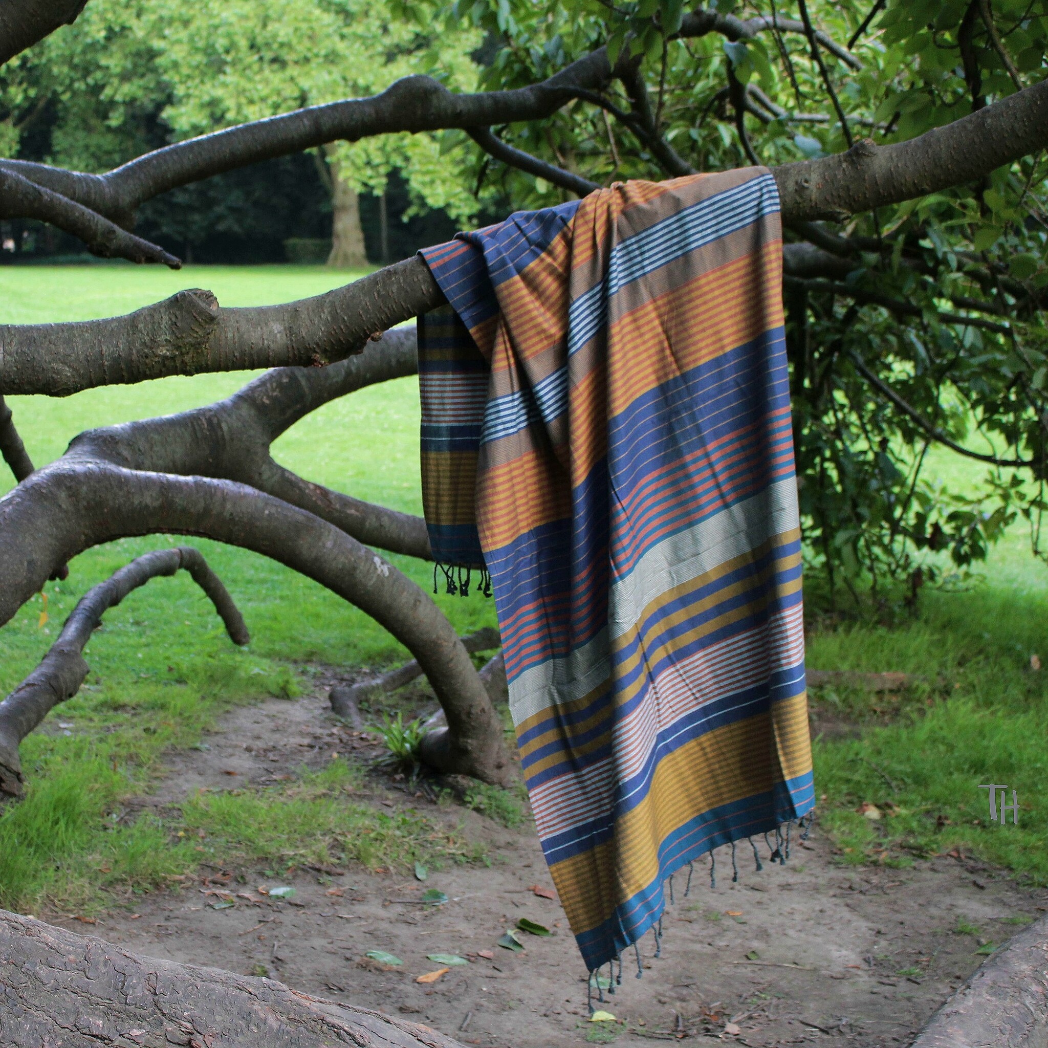 Hammam towel EBONY blue petrol saff 100 200 cm 100 organic cotton Teppich Hemsing