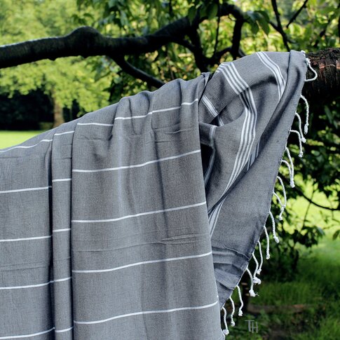 Hamamtuch BIO-Fouta | Anthrazite | ca. 100/200 cm | 100%  Bio-Baumwolle