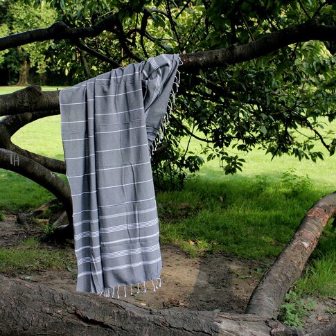 Hamamtuch BIO-Fouta | Anthrazite | ca. 100/200 cm | 100%  Bio-Baumwolle