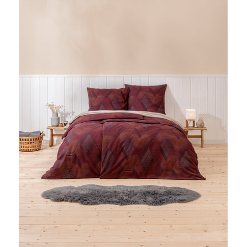 ESTELLA  Flanell-Bettwäsche LEVICO  mauve | 135/200, 80/80 cm ,100%  Baumwolle