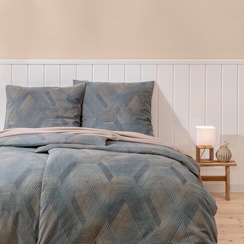 ESTELLA  Flanell-Bettwäsche LEVICO  graphit | 135/200, 80/80 cm ,100%  Baumwolle