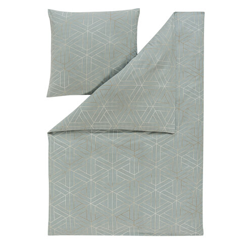ESTELLA  Flannel bed linen TIROLO aquamarine | 135/200, 80/80 cm, 100% cotton