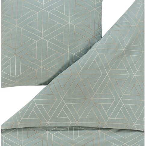 ESTELLA  Flannel bed linen TIROLO aquamarine | 135/200, 80/80 cm, 100% cotton