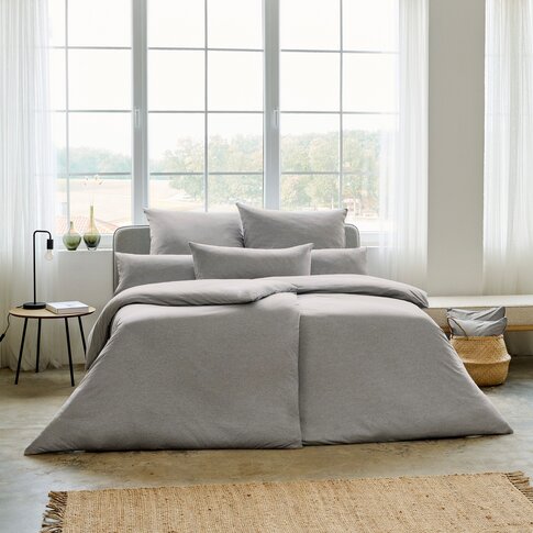 ESTELLA  Bettwäsche TAKOMA grau | 135/200, 80/80 cm | 100%  Mako Interlock Jersey