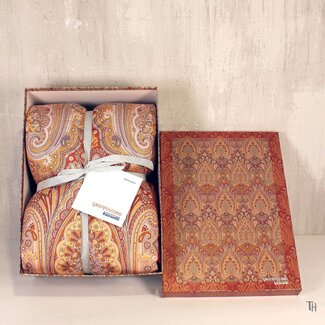 Bassetti  Plaid | ISOLABELLA R1 Red-Beige | Outer material: 100% cotton, Filling: 100% polyester