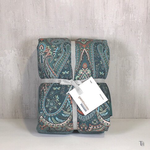 Bassetti  plaid | SABBIONETA V1 green | 135/190cm | Limited edition