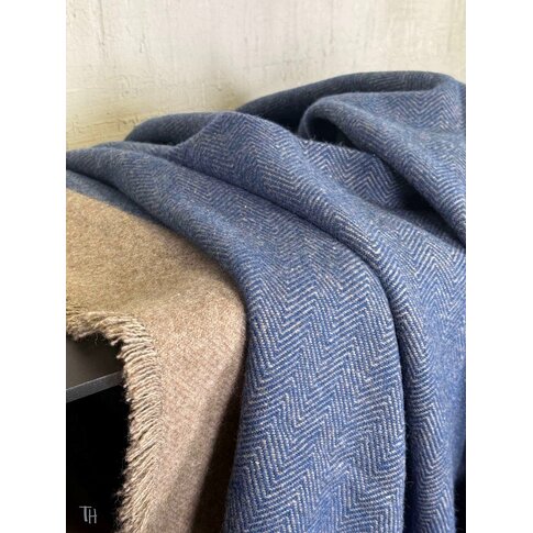 coastland  Wolldecke - FineSoftFish  | friesisch blau-wattgrau | 145/200 cm