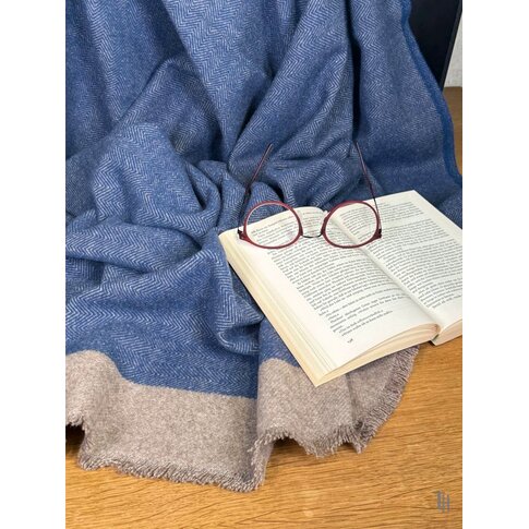 coastland  Wool blanket - FineSoftFish | Frisian blue-watt grey | 145/200 cm