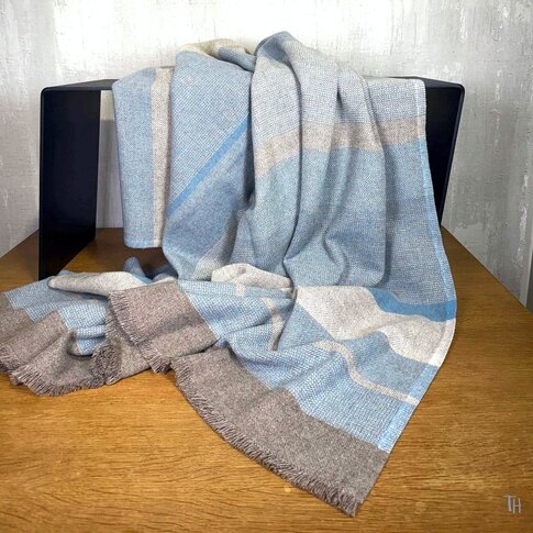 coastland  Wolldecke - FreeFlowMind |  horizont-lichtblau | 145/200 cm