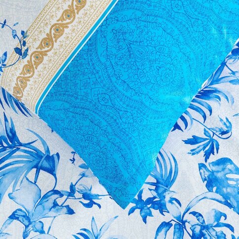 Bassetti   Pillowcases | IBISCUS TATTOO B1 blue | 40 x 80 cm