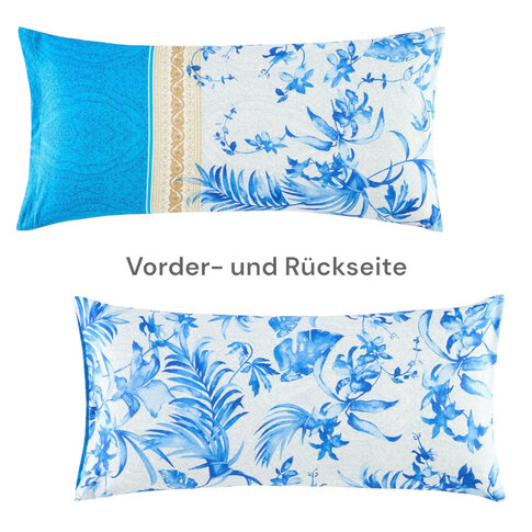 Bassetti   Pillowcases | IBISCUS TATTOO B1 blue | 40 x 80 cm