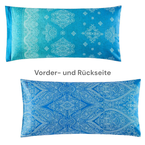 Bassetti   Bettwäsche oder Kissenbezüge | KERALA B1 ozeanblau | ...verschiedene Größen!
