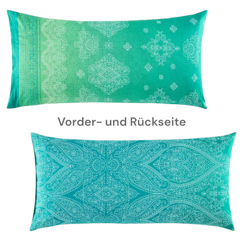 Bassetti   Bettwäsche + Kissenbezüge | KERALA V1 petrol-grass | ...verschiedene Größen!
