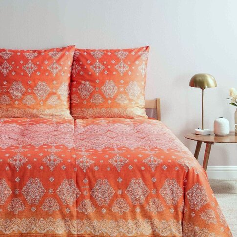 Bassetti   Bettwäsche + Kissenbezüge | KERALA O1 orange-rot | ...verschiedene Größen!