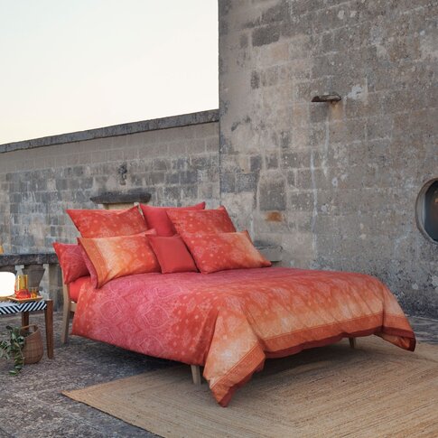 Bassetti   Bettwäsche + Kissenbezüge | KERALA O1 orange-rot | ...verschiedene Größen!