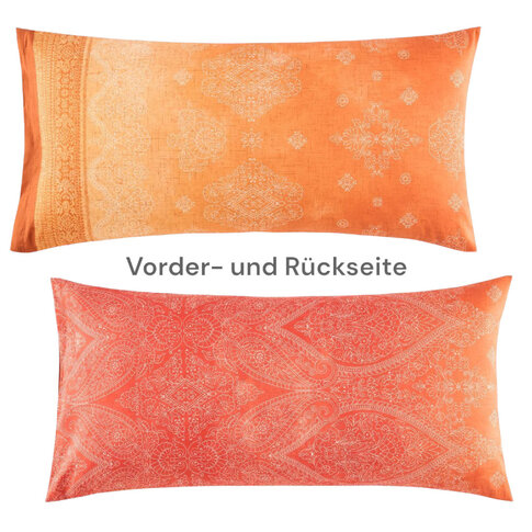 Bassetti   Bettwäsche + Kissenbezüge | KERALA O1 orange-rot | ...verschiedene Größen!