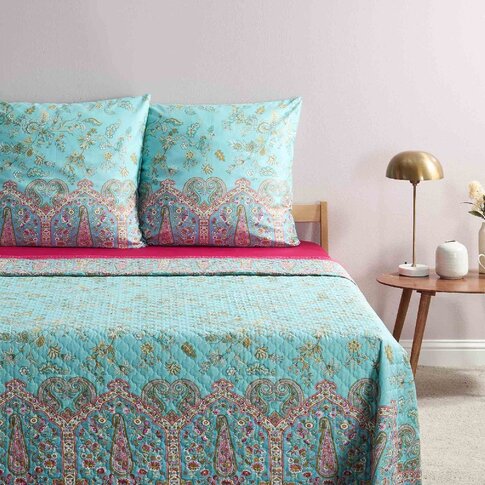 Bassetti  Bassetti bedspread | INDIAN ROSES T1 turquoise | ...various sizes