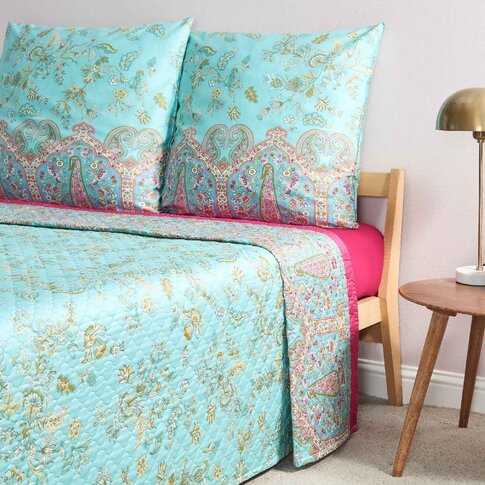Bassetti  Bassetti bedspread | INDIAN ROSES T1 turquoise | ...various sizes