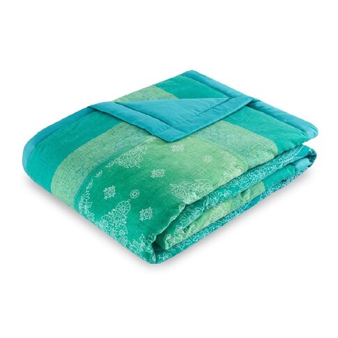 Bassetti  Plaid | KERALA V1 petrol-grass | 135/190 cm