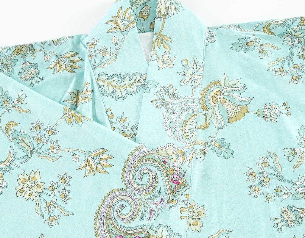 Kimono | INDIAN ROSES T1 turchese | ...zwei Größen!