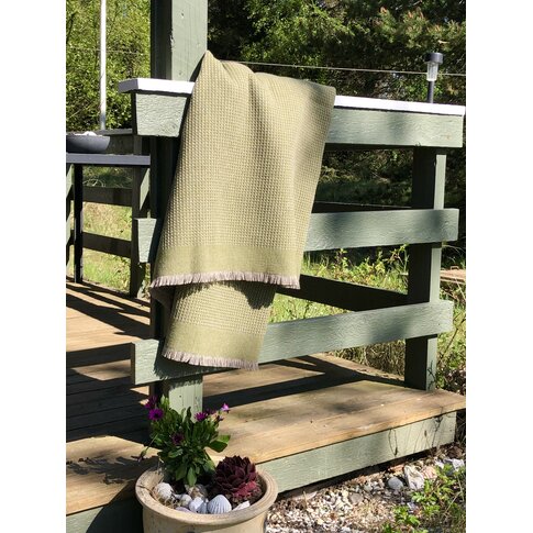 coastland  Wool blanket - BaseGreyGrid | moss green-wattle gray | 145/200 cm