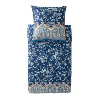 Bassetti  Bettwäsche oder Kissenbezüge  | INDIAN ROSES B2 blau| 100% Baumwolle