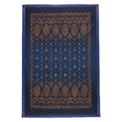 Bassetti  Plaid | GOLD DECOR B1 blau | Außenmaterial: 100% Baumwolle, Füllung: 100%  Polyester