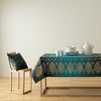 Bassetti Table linen | GOLD DECOR V1 petrol | 100% cotton Bassetti Table linen | GOLD DECOR V1 petrol | 100% cotton