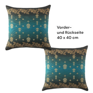 Bassetti  Tavola Kissenbezug | GOLD DECOR V1 petrol