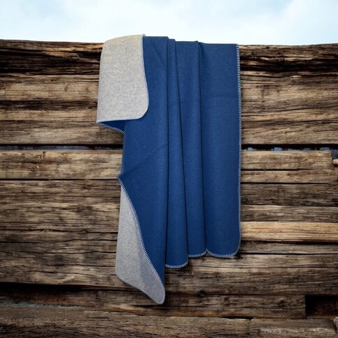 coastland  Wool blanket - BlueTidyGrey | Frisian blue - light grey | 150/200 cm