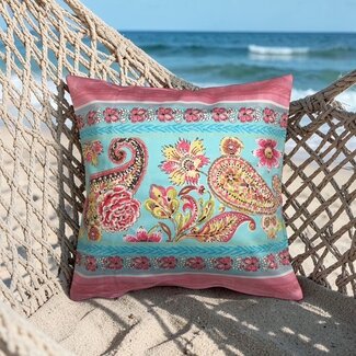 Bassetti  Tavola Kissenbezug | RAPALLO T1 turchese-rose | 100% Baumwolle