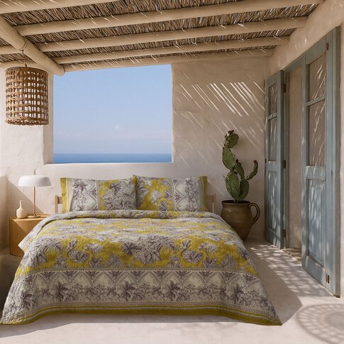 Bassetti  Bedspread | BOBOLI Y1 lemon yellow | 100% cotton