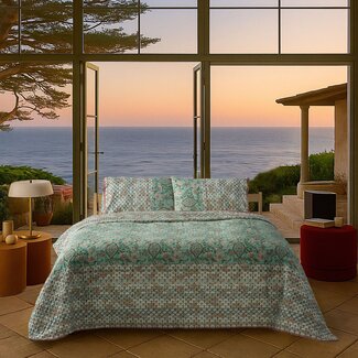 Bassetti  Bedspread | TIGULLIO V1 aqua green | 100% cotton