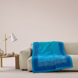 Bassetti  Plaid | DOLCEACQUA B1 blau | 135/190 cm , Außenmaterial: 100% Baumwolle, Füllung: 100%  Polyester