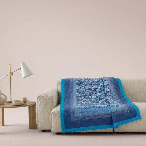 Bassetti  Plaid | VARIGOTTI B1 blau | 135/190 cm , Außenmaterial: 100% Baumwolle, Füllung: 100%  Polyester