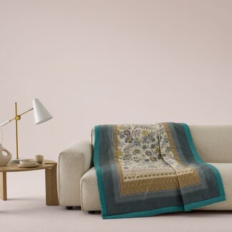 Bassetti  Plaid | VARIGOTTI V1 sage green | 135/190 cm , Outer material: 100% cotton, Filling: 100% polyester