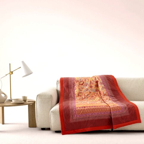 Bassetti  Plaid | VARIGOTTI O1 orange | 135/190 cm , Außenmaterial: 100% Baumwolle, Füllung: 100%  Polyester