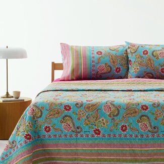 Bassetti  Tagesdecke | RAPALLO T1 türkis-fuchsia | 100% Baumwolle