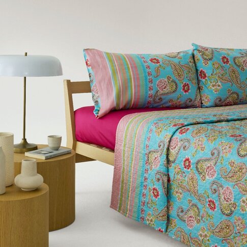 Bassetti  Bassetti Bedspread | RAPALLO T1 turquoise-fuchsia | ...various sizes
