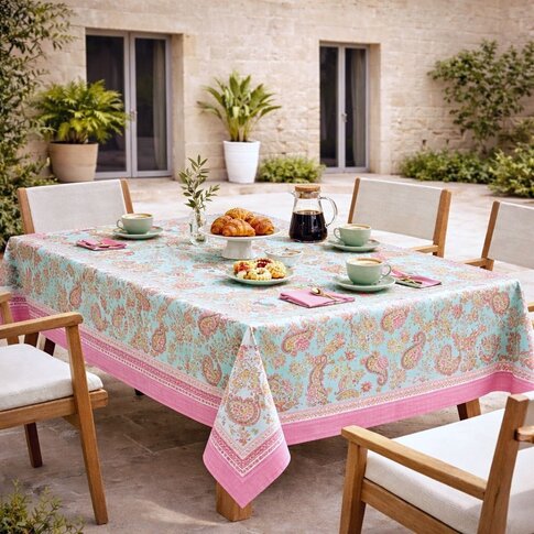 Bassetti  Tischwäsche | RAPALLO T1 turchese-rose | 100% Baumwolle