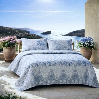 Bassetti Tagesdecke | MONNALISA C1 himmelblau | 100% Baumwolle Bassetti Tagesdecke | MONNALISA C1 himmelblau | 100% Baumwolle