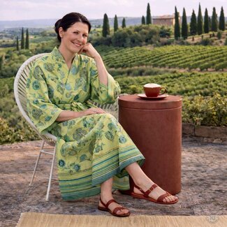 Bassetti Kimono | RAPALLO V1 limette | 100% Baumwolle Bassetti Kimono | RAPALLO V1 limette | 100% Baumwolle