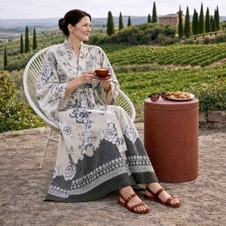Bassetti Kimono | PARAGGI V20 ivory-black | 100% cotton Bassetti Kimono | PARAGGI V20 ivory-black | 100% cotton