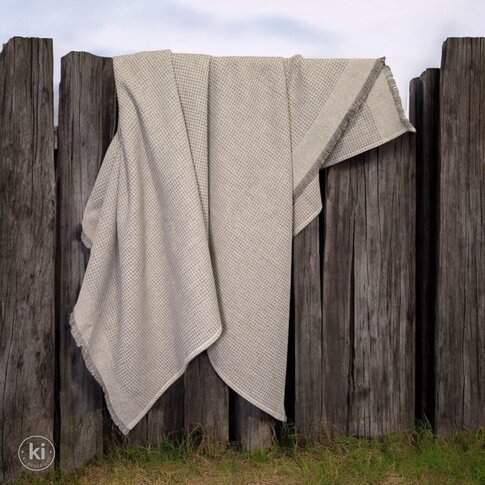 coastland  Wolldecke -  BaseGreyGrid | sandbeige-wattgrau | 145/200 cm