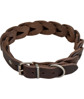 Animal Boulevard Hondenhalsband country leer gevlochten  25 mm x 47-53 cm