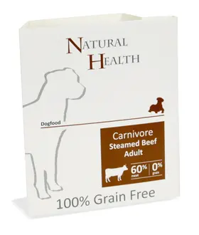 Natural Health  Dog Steamed Carnivore Beef omdoos 7x395 gram